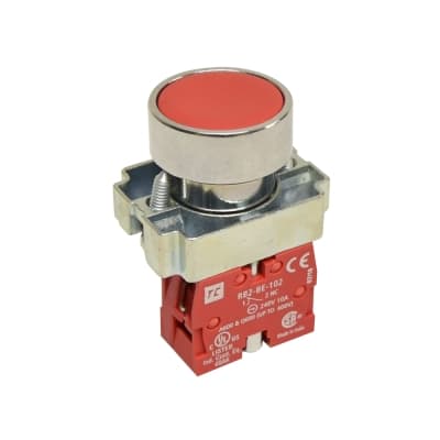 Pulsador NO luminoso rasante TC RCB2-BA42 · rojo 22mm 1NC IP65