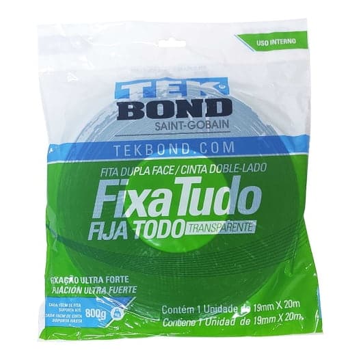 Cinta acrílica doble contacto TEK BOND CDC-20MT · inter. 19mm X 1mm X 20m
