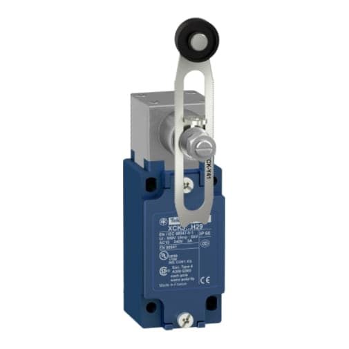 Interruptor fin carrera metal palanca con rold TELEMECANIQUE XCKJ10541 · 1NA+1NC osisense