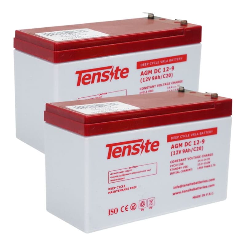 Baterías plomo ácido AGM TENSITE · 12V 9Ah (pack x2) (TENSITE-BATERIA-AGM-12V-9AH-PACK2)