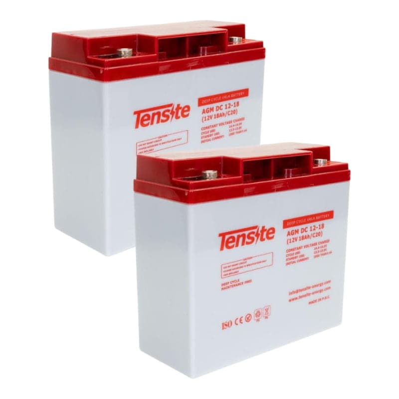 Baterías pequeñas AGM TENSITE · 12V 18Ah (pack x2) (TENSITE-BATERIA-AGM-12V-18AH-PACK2)