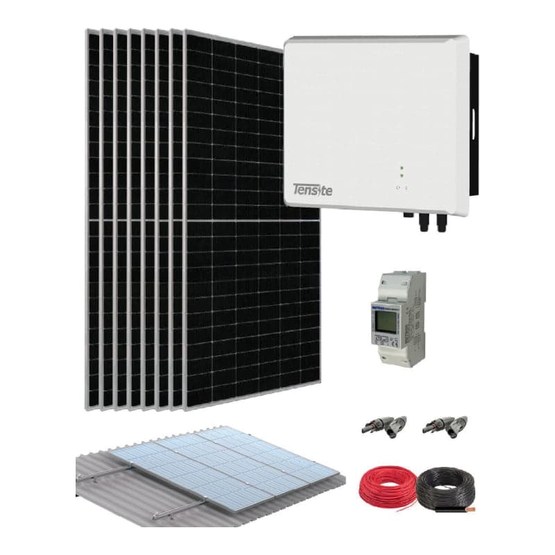 Kit solar de red panel TENSITE · tipo N 4000W 24400Wh/día (TENSITE-KIT-RED-TIPO-N-4000W-24400WH/DIA)