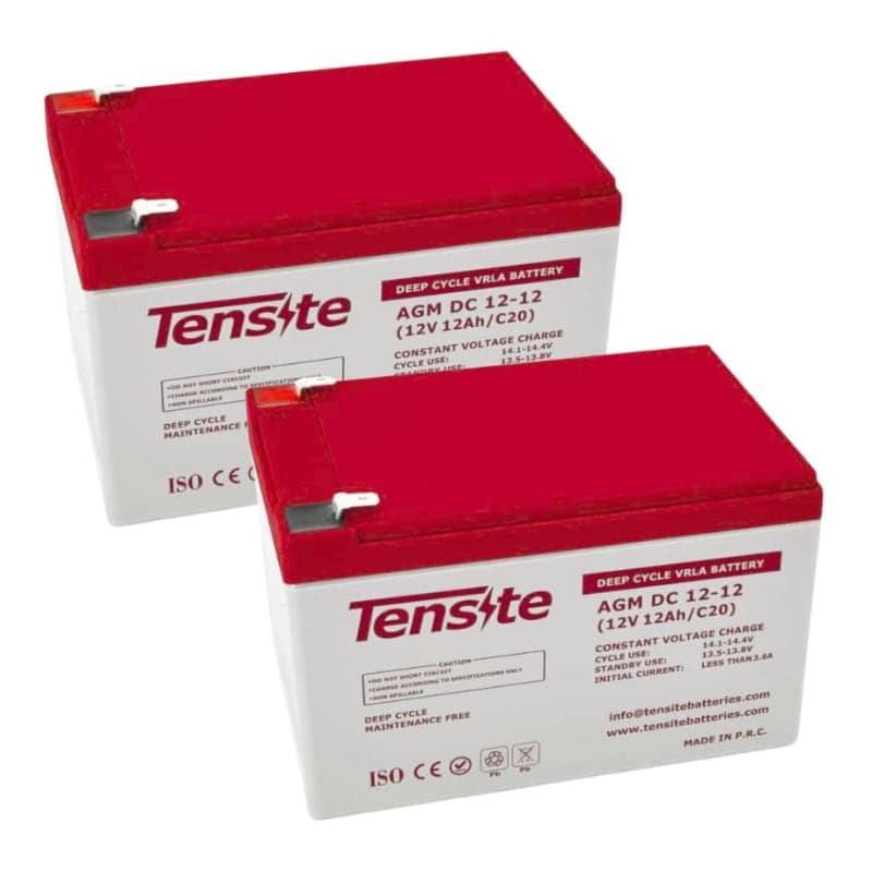 Baterías pequeñas AGM TENSITE · 12V 12Ah (pack x2) (TENSITE-BATERIA-AGM-12V-12AH-PACK2)