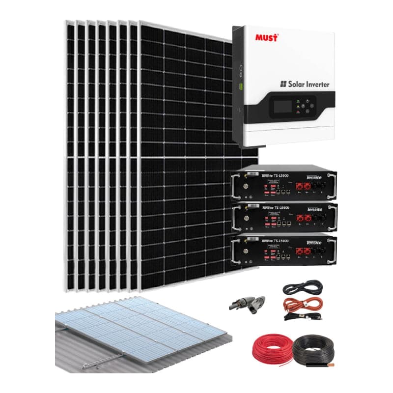 Kit fotovoltaico TENSITE · 5kW 48V 20kWh/día litio (TENSITE-KIT-AISLADO-5KW-48V-20KWH/DIA)