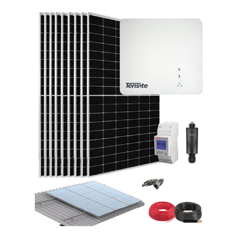 Sistema fotovoltaico conectado red TENSITE · 6kW 23000Wh/día (TENSITE-KIT-RED-6KW-23000WH/DIA)