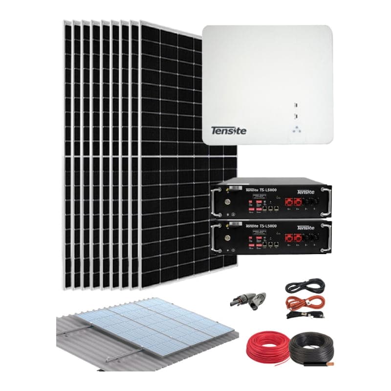 Kit solar híbrido TENSITE · 4kW 20kWh/día (TENSITE-KIT-SOLAR-HIBRIDO-4KW-20KWH/DIA)