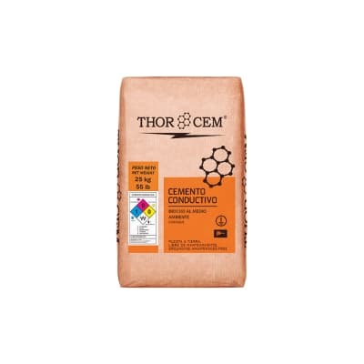 Cemento conductivo para puesta tierra THOR-CEM · x25kg (THOR-CEM-CEMENTO-CONDUCTIVO-PUESTA-25KG)