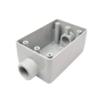 Imagen referencial de la serie: Caja condulet rectangular tipo SFC TRAMONTINA 56120/142 · 1" sin tapa con rosca BSP