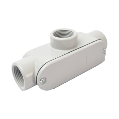 Imagen referencial de la serie: Caja condulet ovalada tipo T TRAMONTINA 56106/053 · 1" rosca BSP UL