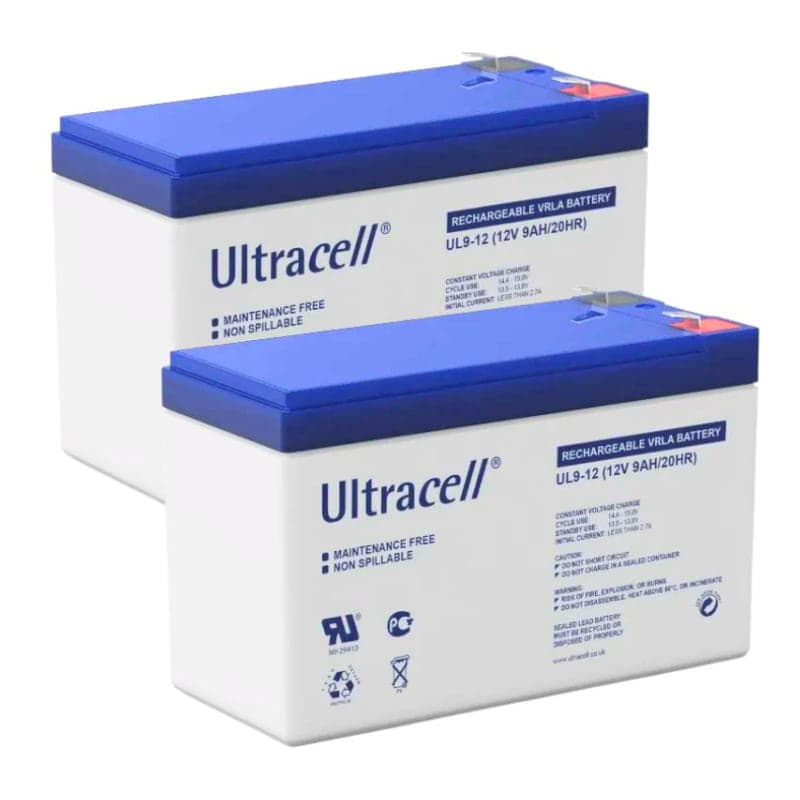 Baterías solares AGM ULTRACELL · 12V 9Ah (pack x2) (ULTRACELL-BATERIA-AGM-12V-9AH-PACK2)