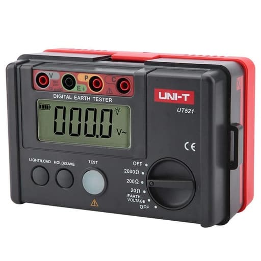 Probador de resistencia de tierra UNI-T UT521 · rango 0.01 Ω A 2000 Ω, metodo de 2 Y 3P