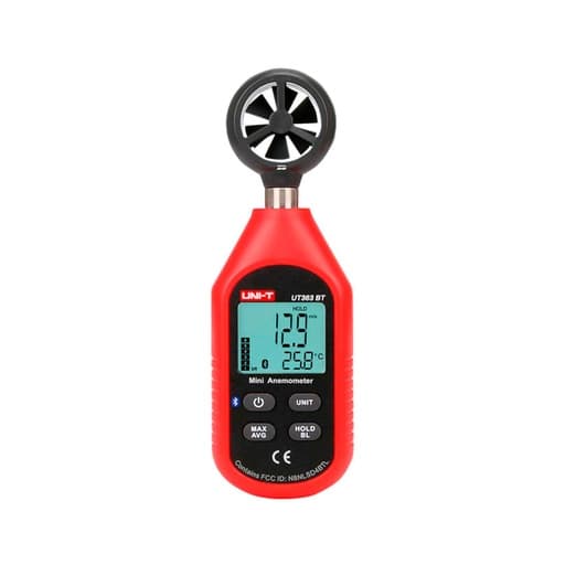Anemometro digital con bluetooth UNI-T UT363BT · velocidad 0-30 M/S, temperatura -10 °C A