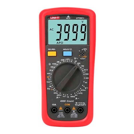 Multímetro digital true RMS UNI-T UT39C+ · temperatura, capacitancia, voltaje hasta 600V