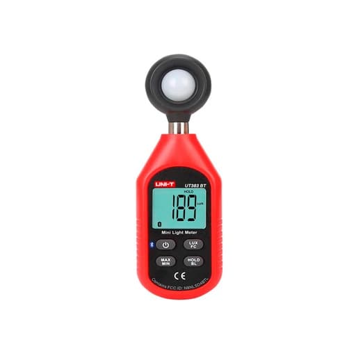 Luxómetro digital con bluetooth UNI-T UT383BT · rango hasta 200000 Lux/Fc