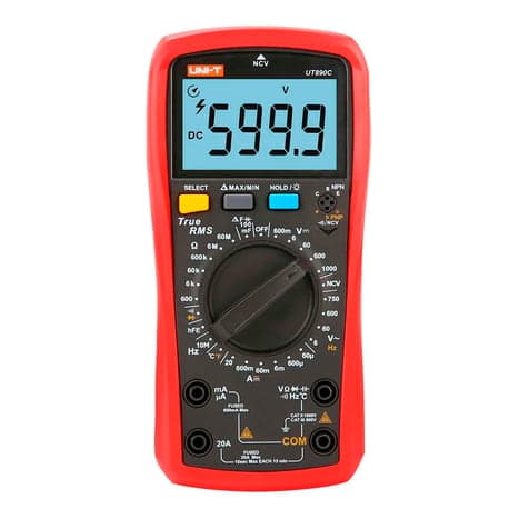 Multímetro digital true RMS UNI-T UT890C · temperatura, capacitancia, voltaje hasta 1000