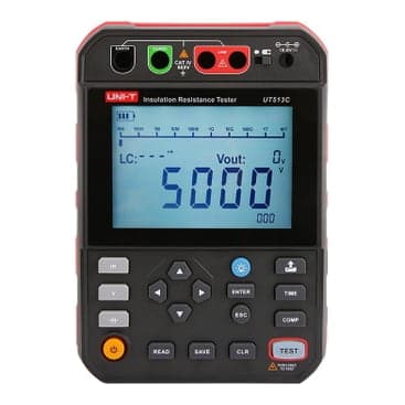 Megóhmetro digital UNI-T UT513C · 5000V, hasta 1000 GΩ, true RMS