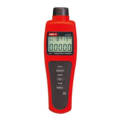 Tacómetro digital sin contacto UNI-T UT371 · rango 2.5-99,999 rpm, precision ±(0.05 %+1)
