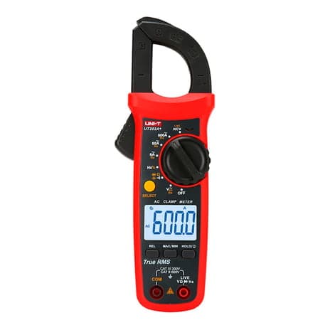Pinza amperimétrica digital UNI-T UT202A+ · 600A AC, true RMS, alta precision