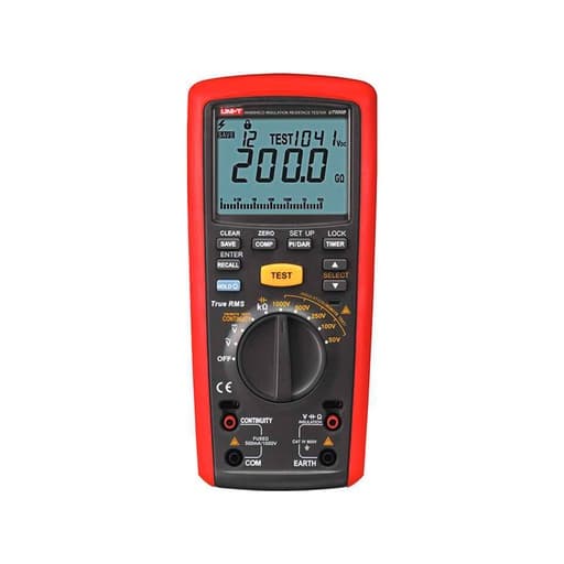 Medidor de aislamiento UNI-T UT505B · 1000V, LCR, true RMS, hasta 20 MΩ