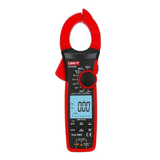 Pinza amperimétrica digital UNI-T UT207B · 1000A AC/DC, true RMS, temperatura Y LoZ