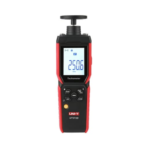Tacómetro laser Y de contacto UNI-T UT372D · rango hasta 99999 rpm, conteo Y registro