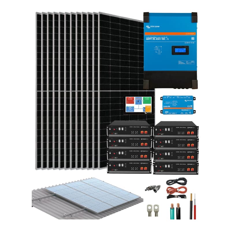 Kit solar litio VICTRON Quattro · 8000W 48V 43920Wh/día (VICTRON-KIT-AISLADO-QUATTRO-8000W-48V-43920WH/DIA)