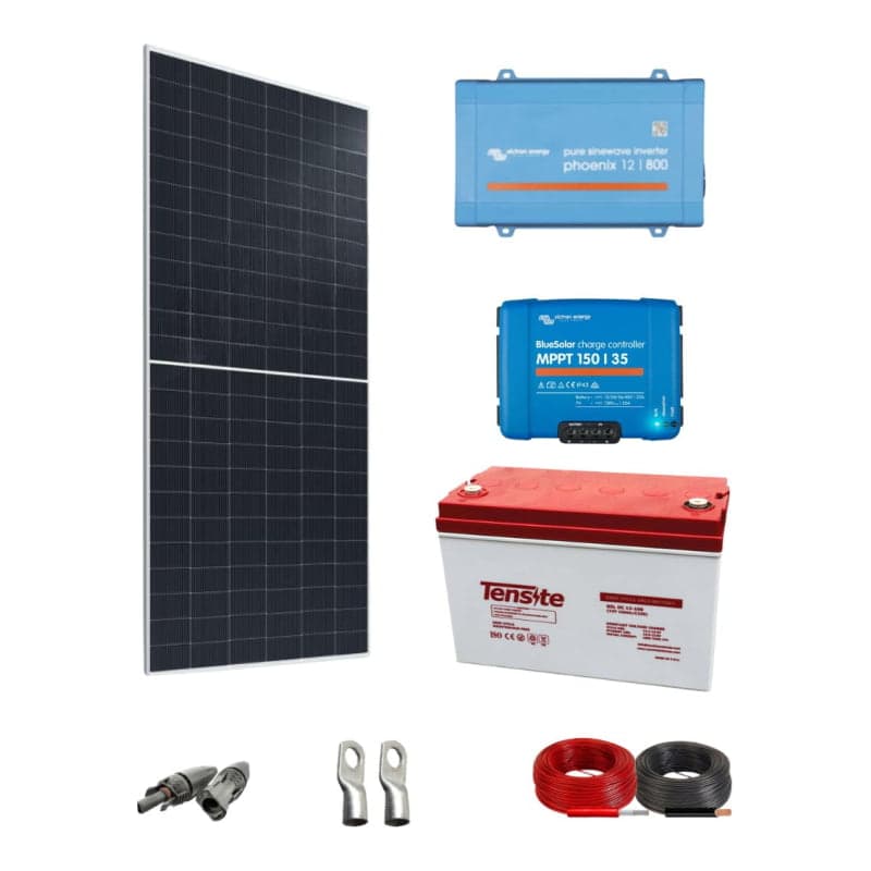 Kit aislado panel solar para TV VICTRON · 600W 12V 2768Wh/día (VICTRON-KIT-AISLADO-TV-600W-12V-2768WH/DIA)