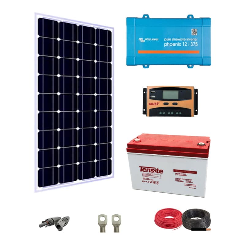Kit solar básico para iluminación VICTRON · 300W 12V (VICTRON-KIT-SOLAR-BASICO-ILUMINACION-300W-12V)
