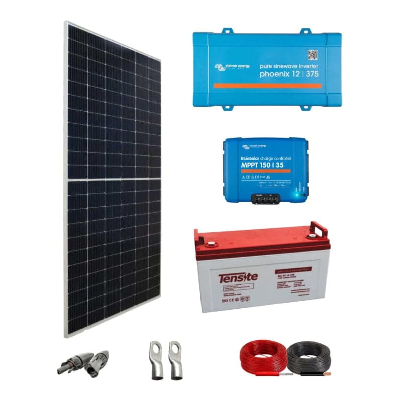Kit panel solar para TV con batería VICTRON · 300W 12V 2835Wh/día (VICTRON-KIT-AISLADO-TV-300W-12V-2835WH/DIA)