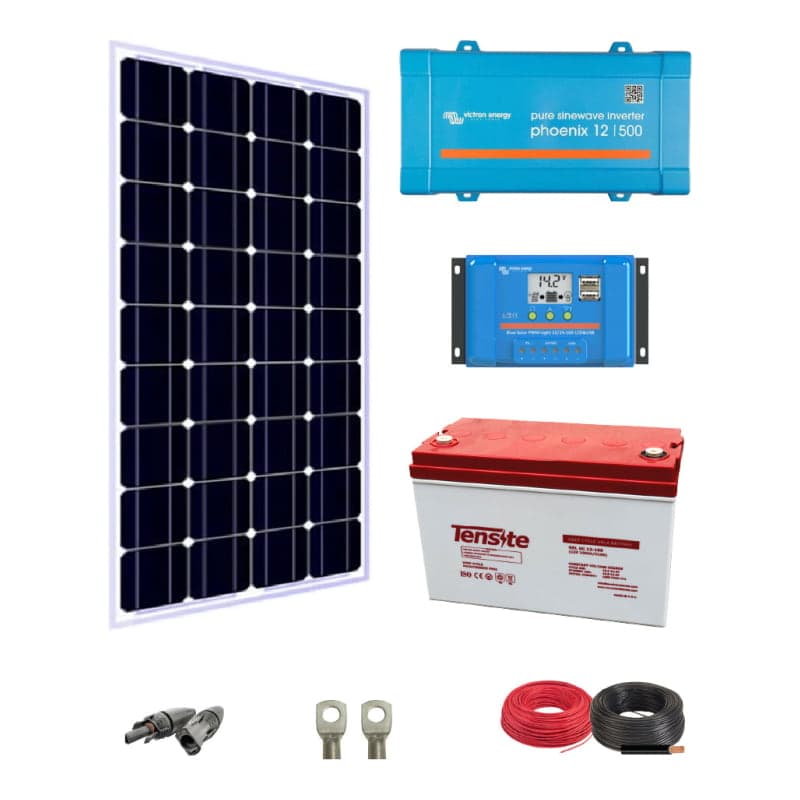 Kit solar iluminación VICTRON · 675Wh/día 400W 12V (VICTRON-KIT-AISLADO-675WH/DIA-400W-12V)