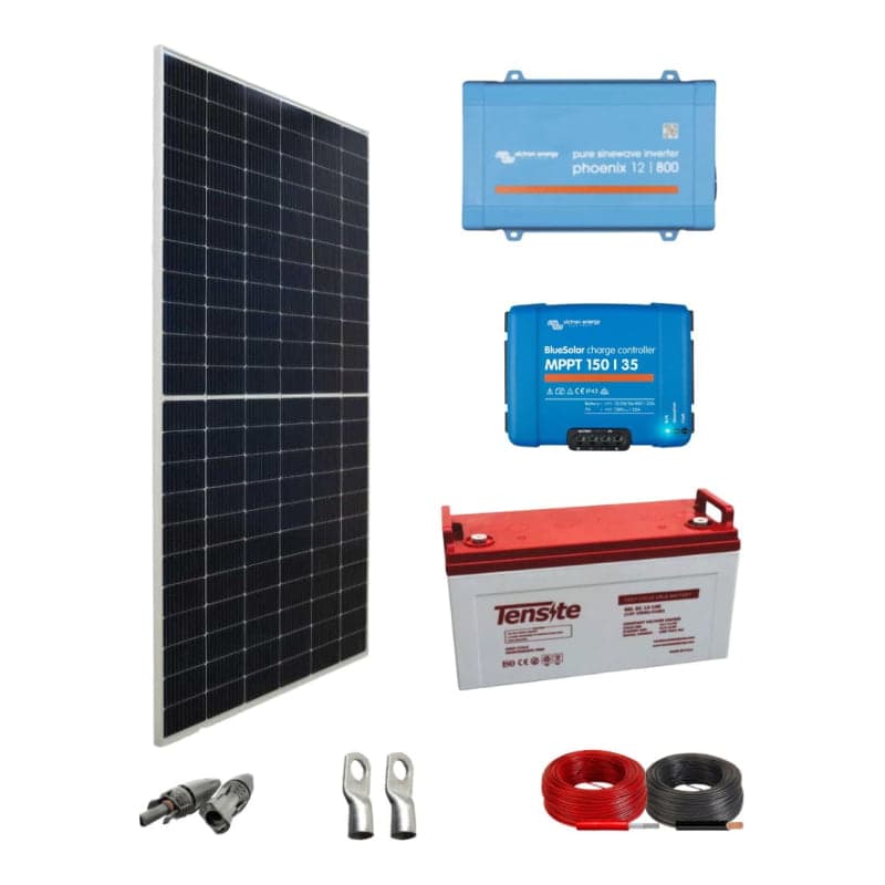 Kit panel solar para TV VICTRON · 600W 12V 2835Wh/día (VICTRON-KIT-AISLADO-TV-600W-12V-2835WH/DIA)
