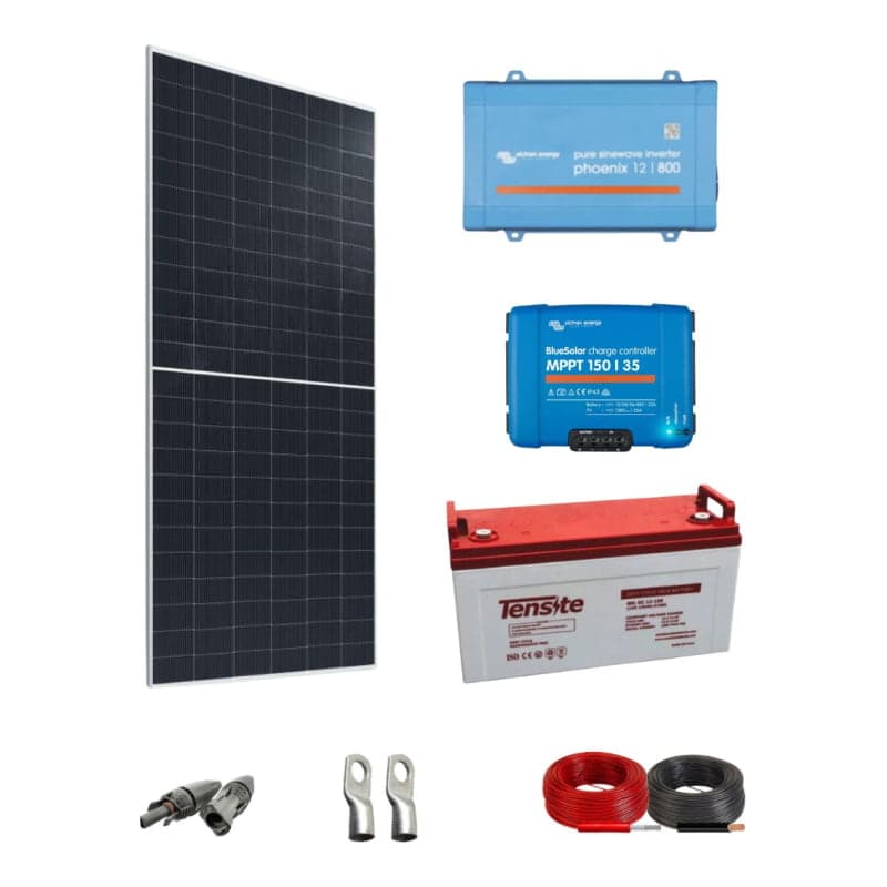 Kit paneles solares para televisor con batería VICTRON · 600W 12V 2768Wh/día (VICTRON-KIT-AISLADO-600W-12V-2768WH/DIA)