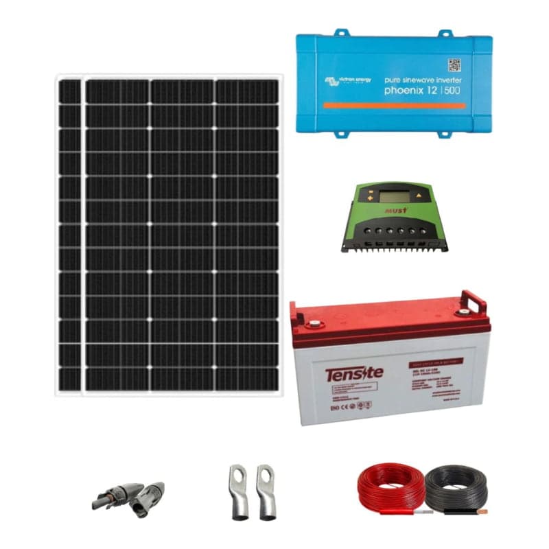 Kit solar para iluminación VICTRON · 400W 12V 1350Wh/día (VICTRON-KIT-AISLADO-400W-12V-1350WH/DIA)
