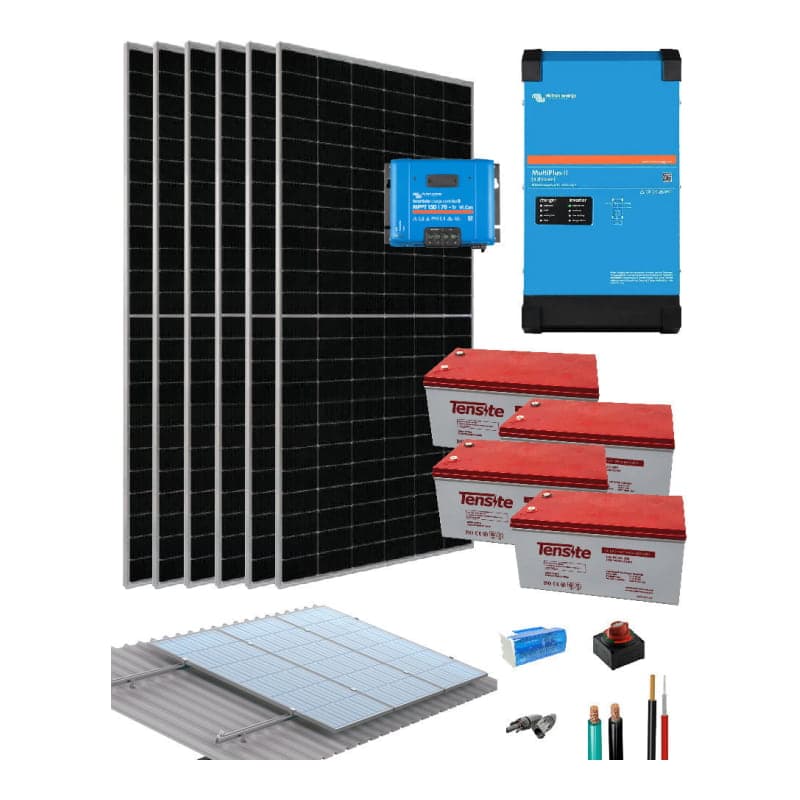 Kit solar GEL VICTRON · 4000W 48V 16470Wh/día (VICTRON-KIT-AISLADO-GEL-4000W-48V-16470WH/DIA)
