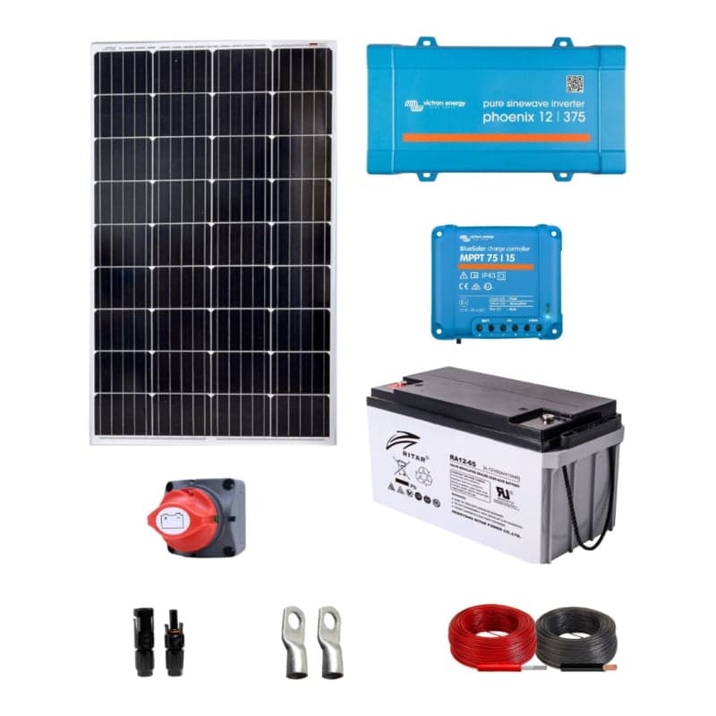 Kit iluminación solar VICTRON · 300W 12V 450Wh/día (VICTRON-KIT-ILUMINACION-SOLAR-300W-12V-450WH/DIA)