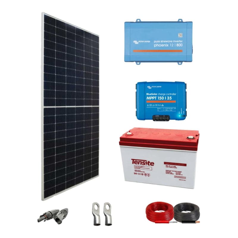 Kit aislado con paneles solares para televisor VICTRON · 600W 12V 2835Wh/día (VICTRON-KIT-AISLADO-600W-12V-2835WH/DIA)
