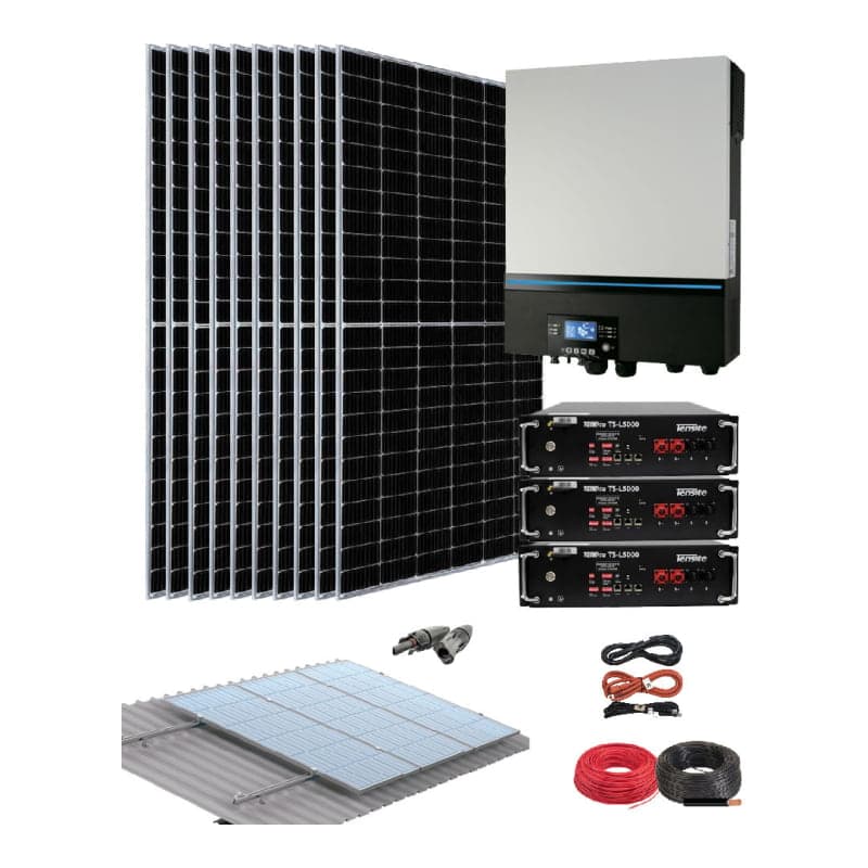 Kit solar aislada litio VOLTRONIC Tensite · 8000W 48V 25kWh/día (VOLTRONIC-KIT-AISLADO-TENSITE-8000W-48V-25KWH/DIA)