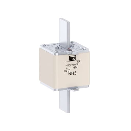 Fusible ultrarrápido NH aR WEG FNH3-710K-A · 710A / 690V / 100kA / tamaño 3