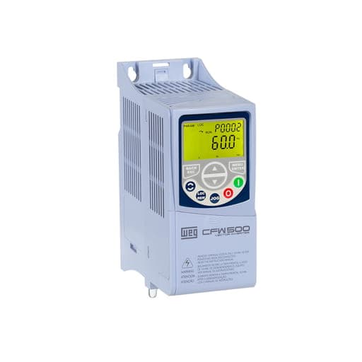 Imagen referencial de la serie: Variador de velocidad WEG CFW500A02P6T4NB20G2 · 0.75kW / 1HP, 2.6A, 380-480V, trifásico
