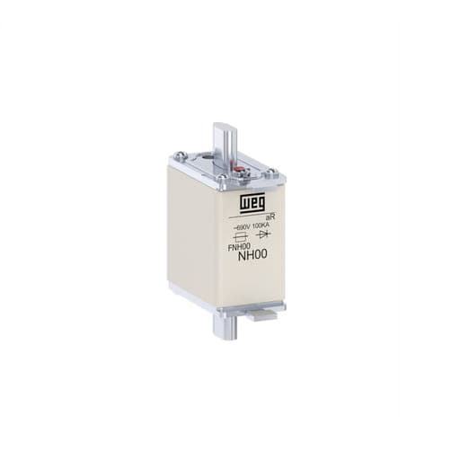 Fusible ultrarrápido NH aR WEG FNH00-80K-A · 80A / 690V / 100kA / tamaño 00