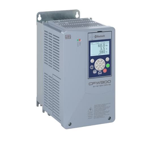 Variador de velocidad WEG CFW900A02P8T4DB20Y2B · 1.5kW / 2HP, 2.8A, 380-480V, trifásico