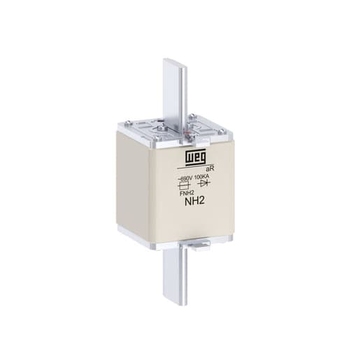 Fusible ultrarrápido NH aR WEG FNH2-500K-A · 500A / 690V / 100kA / tamaño 2