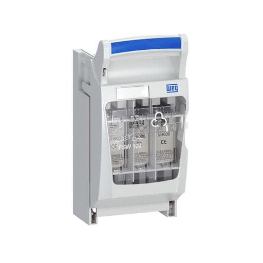 Interruptor seccionador trifásico portafusible tipo NH WEG FSW100-3 · Tam.000 100A 3 polos