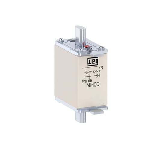 Fusible ultrarrápido NH aR WEG FNH00-125K-A · 125A / 690V / 100kA / tamaño 00