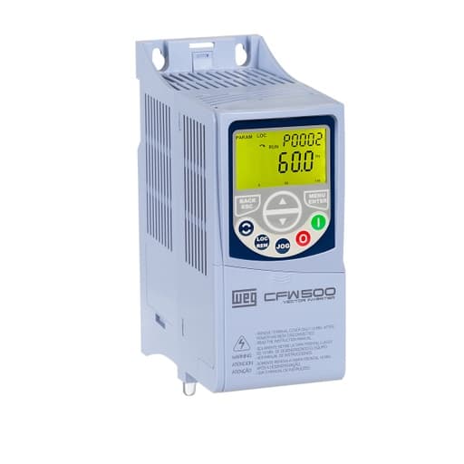 Variador de velocidad WEG CFW500 A 07P0 T2 NB20H00G2 · 1.5kW / 2HP, 7A, 200-240V, trifásico (WEG-VARIADOR-VELOCIDAD-1.5KW-7A-200-240V-2)