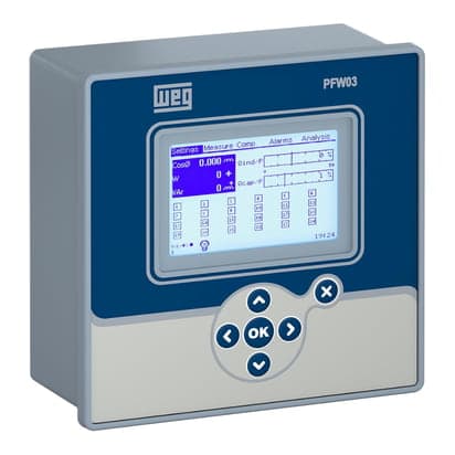 Controlador automático de factor de potencia WEG PFW03-M24 · 24 pasos alimentación