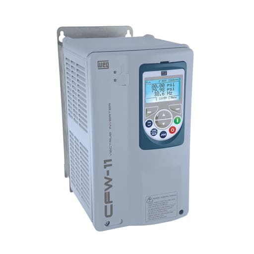 Imagen referencial de la serie: Variador de velocidad WEG CFW900A14P0T4DB20Y2B · 10kW / 14HP, 14A, 380-480V, trifásico