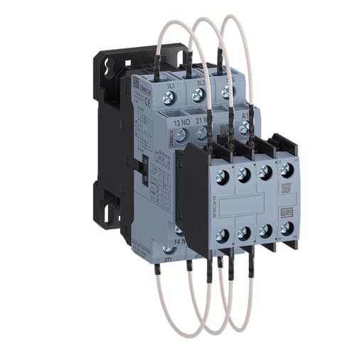 Imagen referencial de la serie: Contactor para condensador WEG CWBC9-21-30D23 · 6kvar/230VAC 10kvar/415VAC 60Hz bobina de control 2