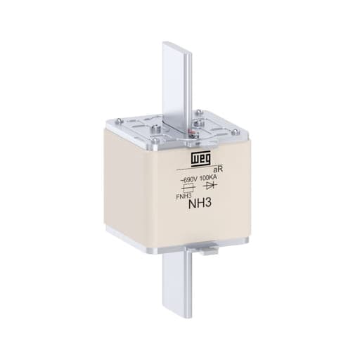 Fusible ultrarrápido NH aR WEG FNH3-1000K-A · 1000A / 690V / 100kA / tamaño 3