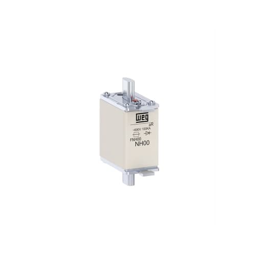 Imagen referencial de la serie: Fusible ultrarrápido NH aR WEG FNH00-25K-A · 25A / 690V / 100kA / tamaño 00